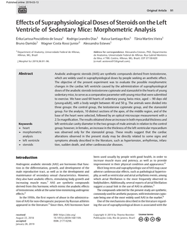 Effects of Supraphysiological Doses of Steroids on the Left Ventricle of Sedentary Mice: Morphometric Analysis