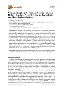 Calcium Phosphate Bioceramics: a Review of Their History, Structure, Properties, Coating Technologies and Biomedical Applications