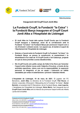 Cruyff Court Jordi Alba L'hospitalet De Llobregat Fundació "La Caixa"