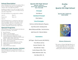 Profile of Quartz Hill High School