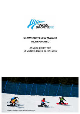 Snow Sports New Zealand Incorporated