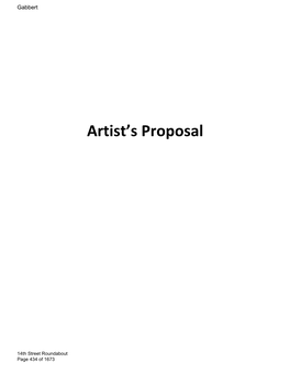 Artist's Proposal