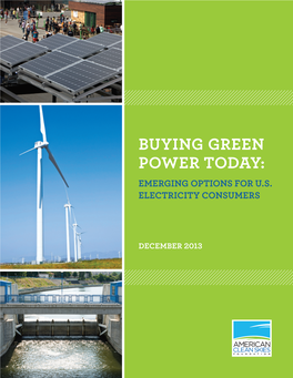 Buying Green Power Today: Emerging Options for U.S