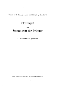 Stortinget Stemmerett for Kvinner