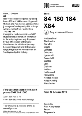 84 180 184 Oldham and Manchester