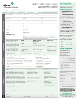 2020-2021 Girl Scouts Adult Membership Form