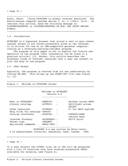 Scott, Peter. "Using HYTELNET to Access Internet Resources" the Public-Access Computer Systems Review 3, No