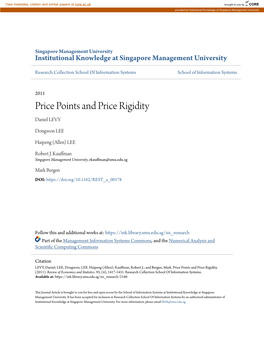 Price Points and Price Rigidity Daniel LEVY