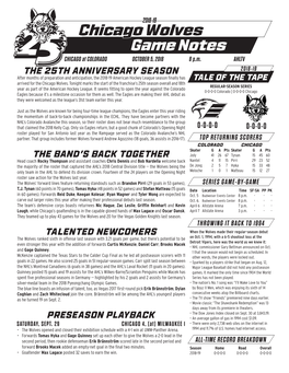 Chicago Wolves Game Notes