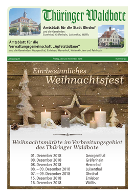 Ohrdrufer Sternen- Und Weihnachtsmarkt Am Jugendzentrum „Netzwerk“ Vom 07