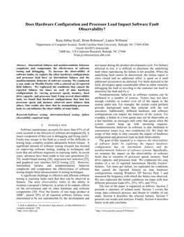 Does Hardware Configuration and Processor Load Impact Software Fault Observability?