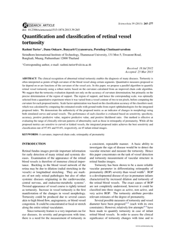 Quantification and Classification of Retinal Vessel Tortuosity
