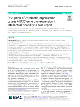 Disruption of Chromatin Organisation Causes