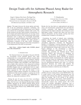 Design Trade-Offs for Airborne Phased Array Radar for Atmospheric Research