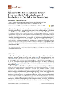 Synergistic Effect of 2-Acrylamido-2-Methyl-1-Propanesulfonic Acid on the Enhanced Conductivity for Fuel Cell at Low Temperature