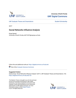 Social Networks Influence Analysis