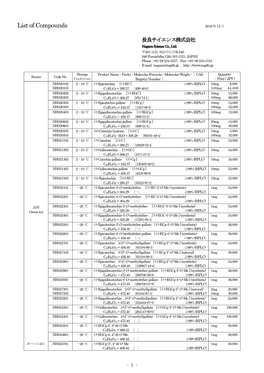 List of Compounds 2018 年12 月