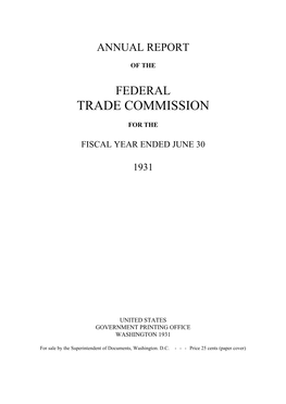 1931 Annual Report