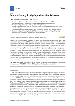 Immunotherapy in Myeloproliferative Diseases