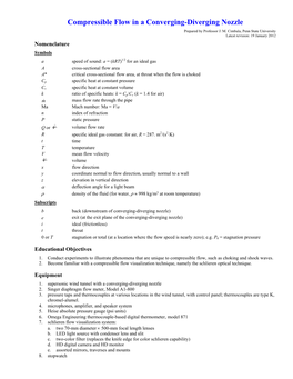 Compressible Flow in a Converging-Diverging Nozzle
