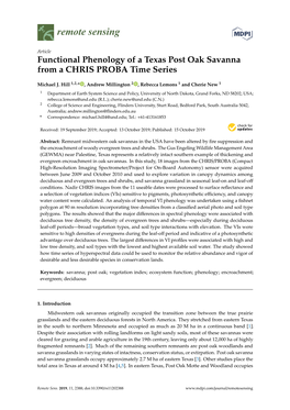 Functional Phenology of a Texas Post Oak Savanna from a CHRIS PROBA Time Series