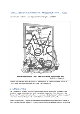 Forecast Error: How to Predict an Election: Part 1: Polls