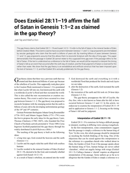 Does Ezekiel 28:11–19 Affirm the Fall of Satan in Genesis 1:1–2 As Claimed in the Gap Theory?
