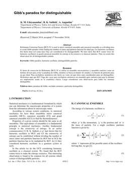 Gibb's Paradox for Distinguishable