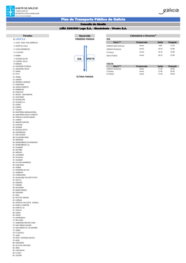 Plan De Transporte Público De Galicia Concello De Abadín LIÑA XG63509 Lugo E.A