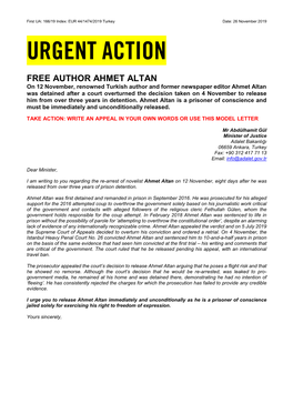 Free Author Ahmet Altan