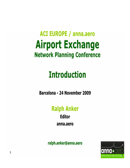 Airport Exchange Networklk Planni Ng C Onf Erence