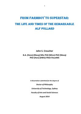 The Life and Times of the Remarkable Alf Pollard