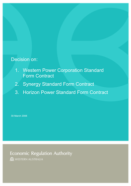Western Power Corporation Standard Form Contract 2