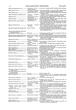 Parliamentary Directory. [Slater's