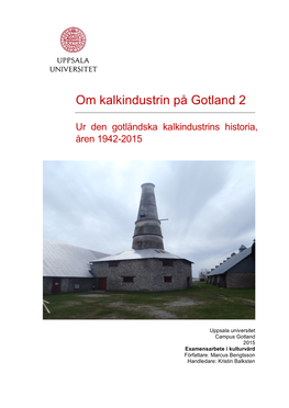 Om Kalkindustrin På Gotland 2