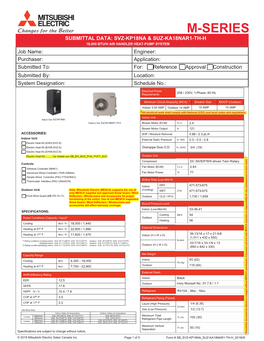 Submittal SVZ-KP18NA SUZ-KA18NAR1-TH-H