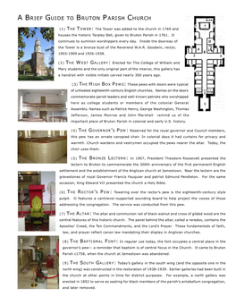 1 2 3 4 5 a Brief Guide to Bruton Parish Church