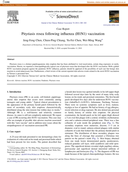 Pityriasis Rosea Following Influenza