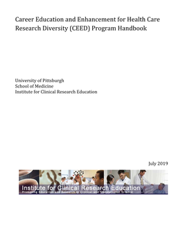 Career Education and Enhancement for Health Care Research Diversity (CEED) Program Handbook