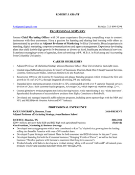 Robert Grant CV