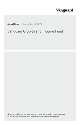 Vanguard Growth and Income Fund Annual Report September 30, 2020