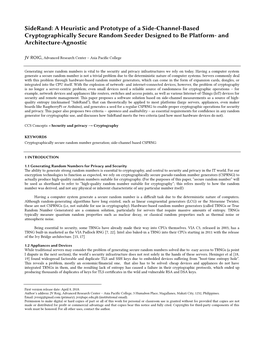 Siderand: a Heuristic and Prototype of a Side-Channel-Based Cryptographically Secure Random Seeder Designed to Be Platform- and Architecture-Agnostic