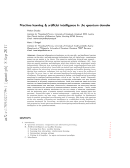 Arxiv:1709.02779V1 [Quant-Ph] 8 Sep 2017 I