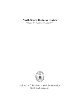 North South Business Review Volume 7 Number 2 June 2017