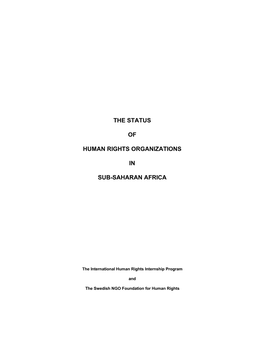 The Status of Human Rights Organizations in Sub