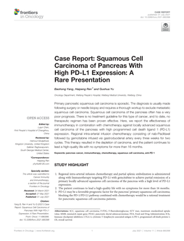 Squamous Cell Carcinoma of Pancreas with High PD-L1 Expression: a Rare Presentation