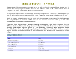 District Budgam - a Profile