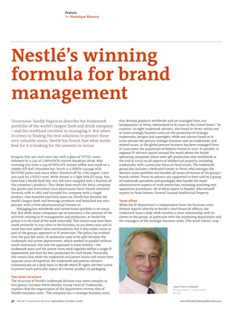 Nestlé's Winning Formula for Brand Management