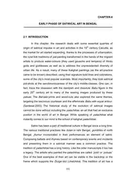 101 Chapter-Ii Early Phase of Satirical Art in Bengal