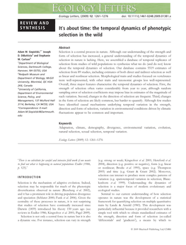 It's About Time: the Temporal Dynamics of Phenotypic Selection in the Wild